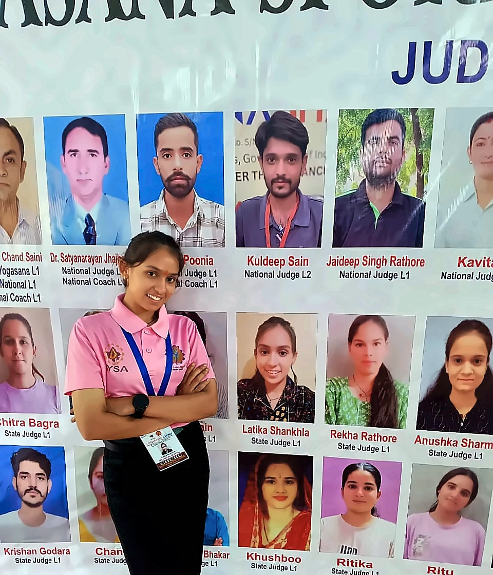 Latika, Yogasana Sports Championship ke judges board ke saamne